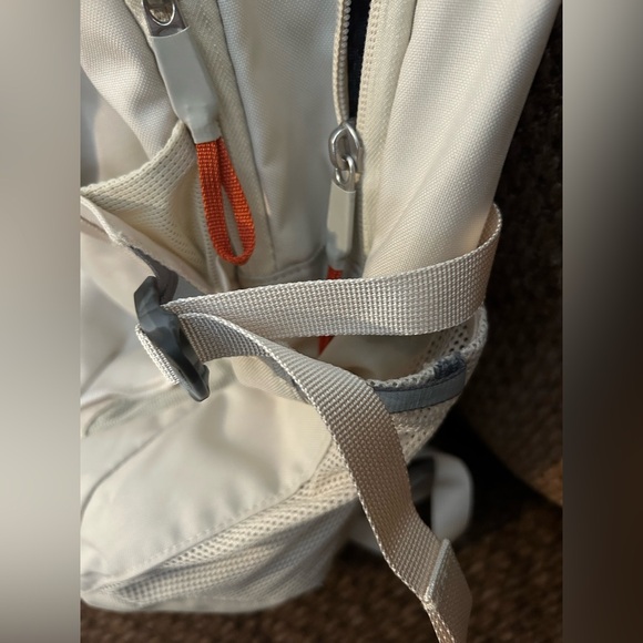 The North Face Cream Backpack with Orange Zipper Pulls main image 8